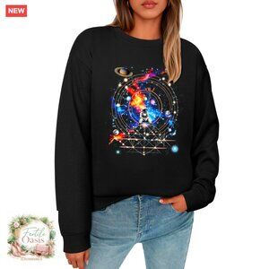 Space Astronaut Graphic Pullover Sweatshirt Sci-Fi Universe Planet Galaxy Tees